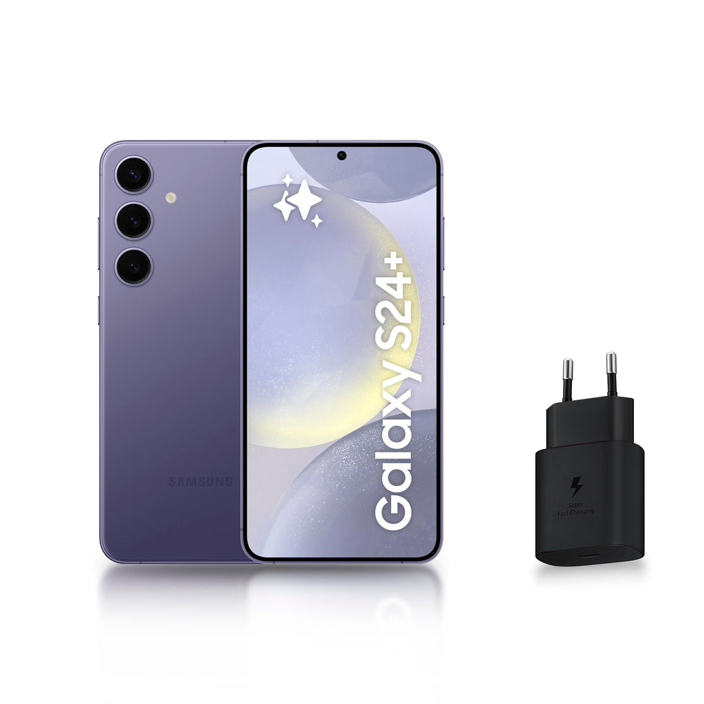 Samsung Galaxy S24 +, Smartphone Android 5G, 256 Go, Chargeur Secteur Rapide 25W Inclus [Exclusivité Amazon], Smartphone déverrouillé, Indigo, Version FR