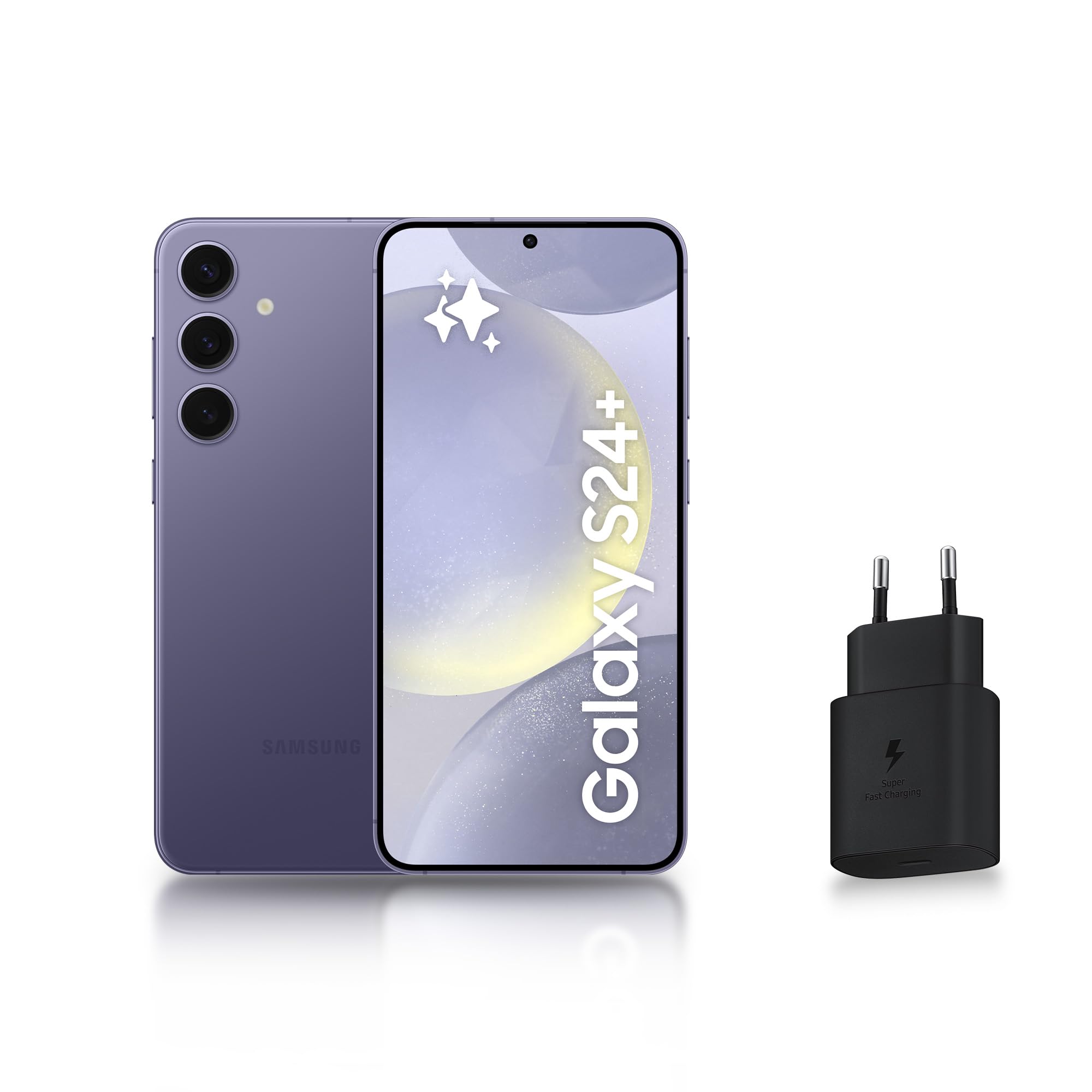 Samsung Galaxy S24 +, Smartphone Android 5G, 256 Go, Chargeur Secteur Rapide 25W Inclus [Exclusivité Amazon], Smartphone déverrouillé, Indigo, Version FR