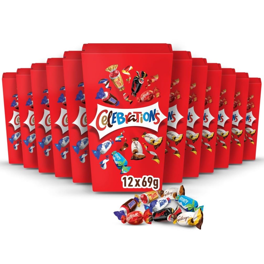 CELEBRATIONS - Coffret Chocolats Octogonale 186g - Assortiment de Mini Chocolats au Lait Individuels - Boîte Cadeau - Cadeau Idéal pour Noël - SNICKERS, TWIX, MARS, MALTESERS, BOUNTY et autres