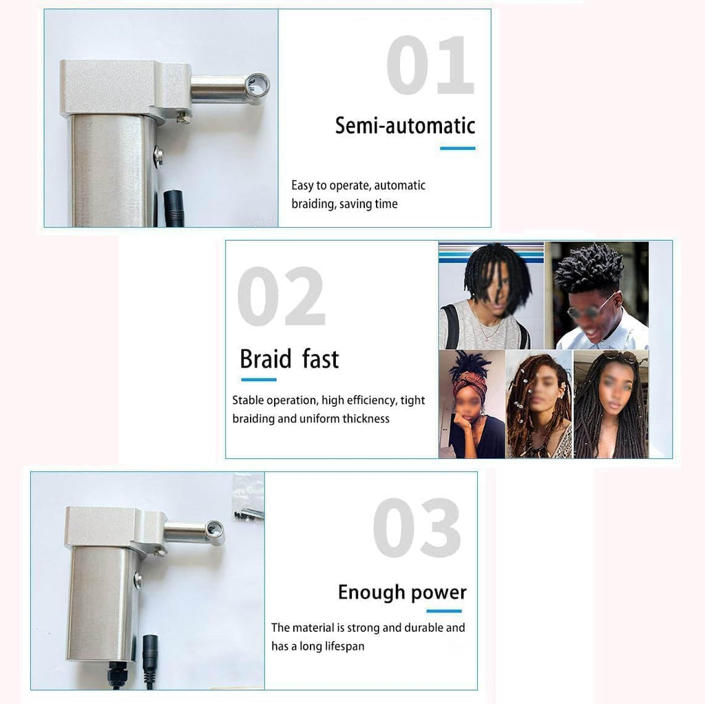 Machine Locks Créateur de Dreadlocks avec 6 Aiguilles, Machine Portable au Crochet pour Dreadlocks, Outil Électrique Rapide pour Faire, Retwister et Entretenir les Locks et Extensions de Cheveux