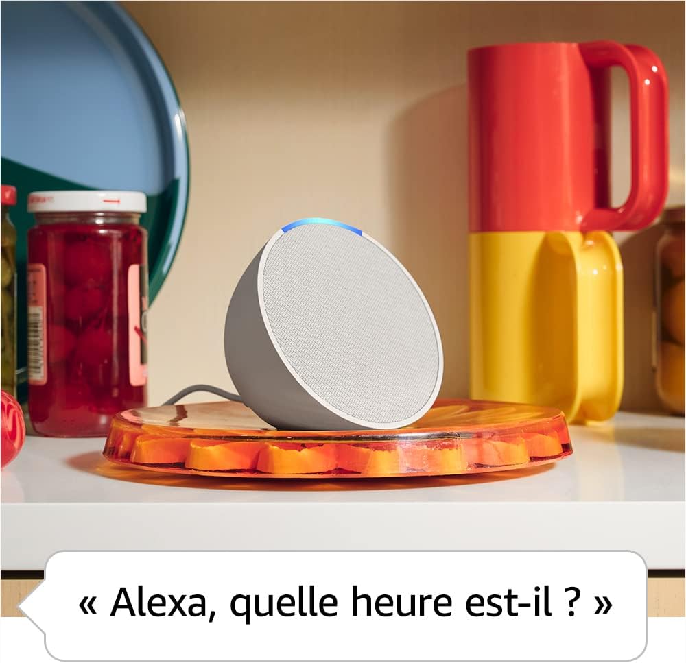 Echo Pop (Nouvelle génération) | Enceinte connectée Bluetooth et Wi-Fi compacte au son riche, avec Alexa | Blanc