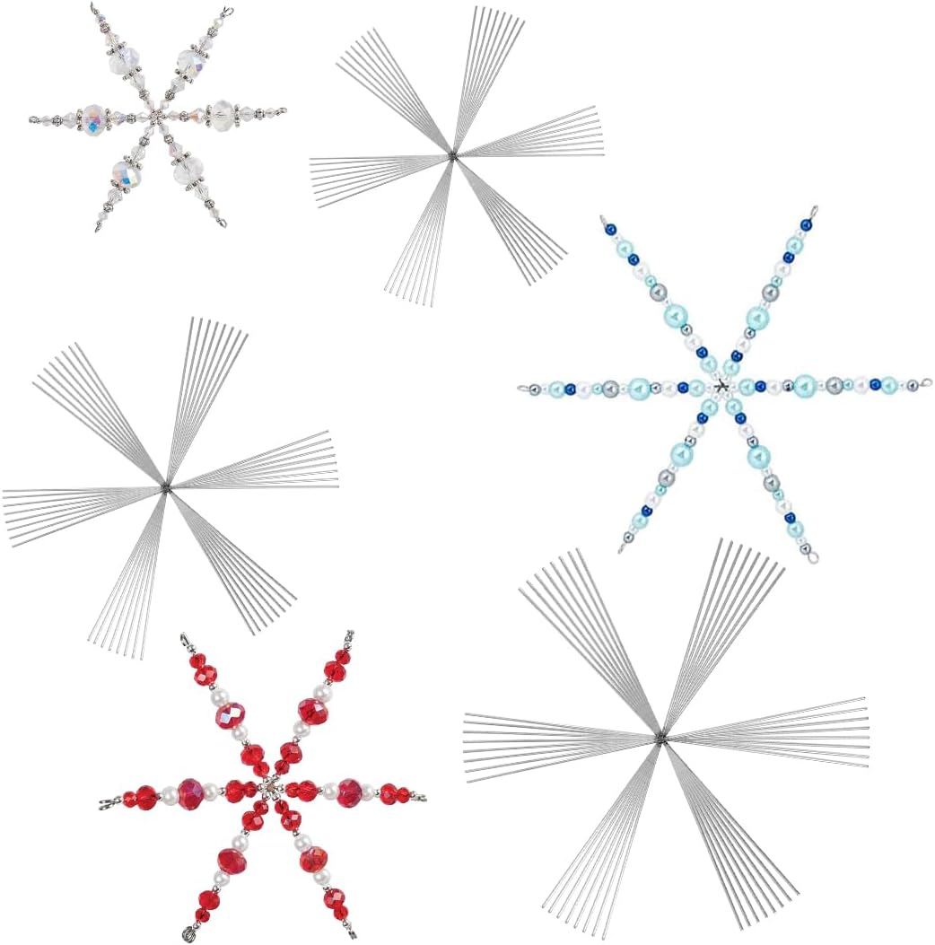 24 Pcs Fil de Flocon de Neige en Métal 3 Tailles, Étoile en Fil de Fer à 6 Branches, Flocon de Neige Noël à Fabriquer Personnalisé, Fil en Forme d'Étoiles DIY, pour Artisanat Décoration Sapin