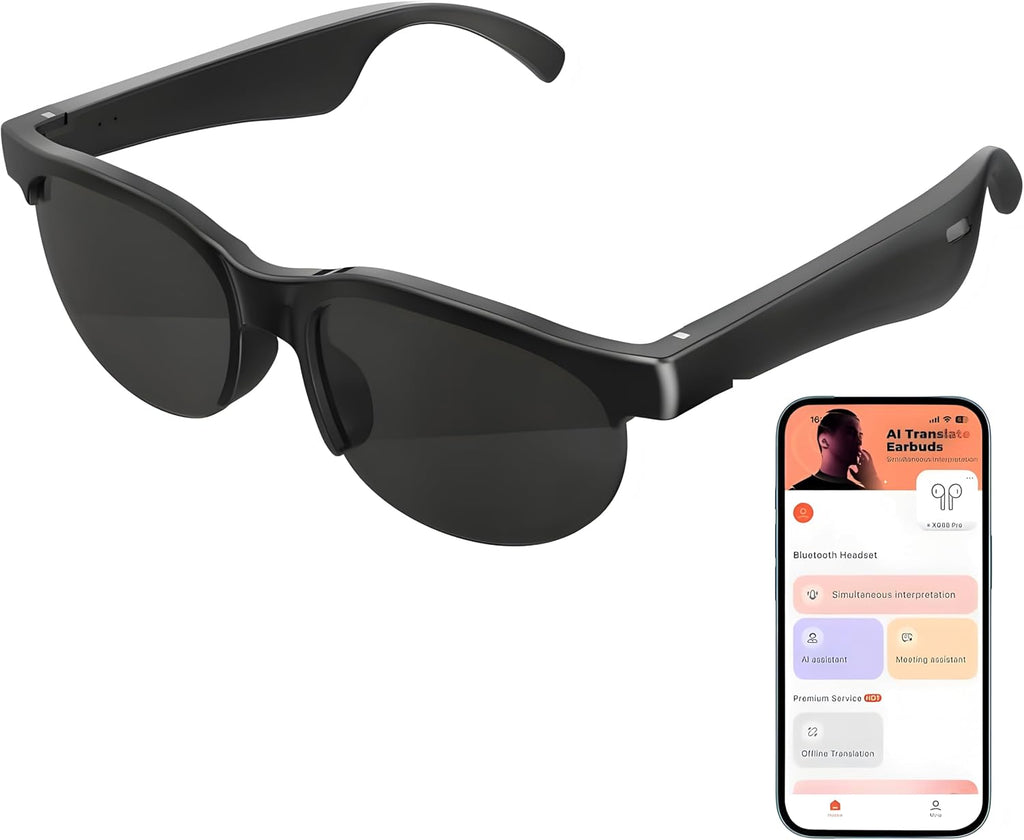 Lunettes de soleil intelligentes Bluetooth Touch Control Music Calling pour homme et femme Verres filtrés UV, étui de rangement