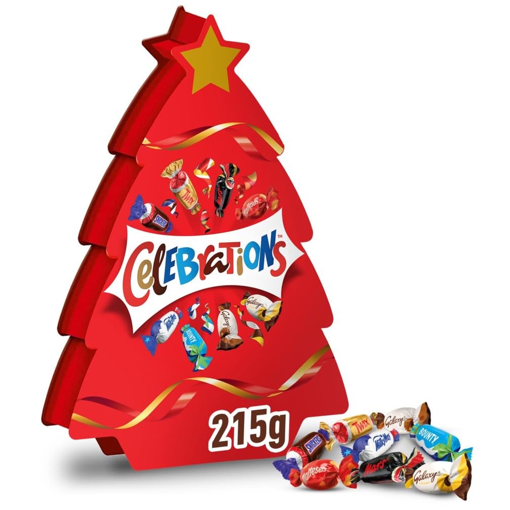 CELEBRATIONS - Coffret Chocolats Octogonale 186g - Assortiment de Mini Chocolats au Lait Individuels - Boîte Cadeau - Cadeau Idéal pour Noël - SNICKERS, TWIX, MARS, MALTESERS, BOUNTY et autres