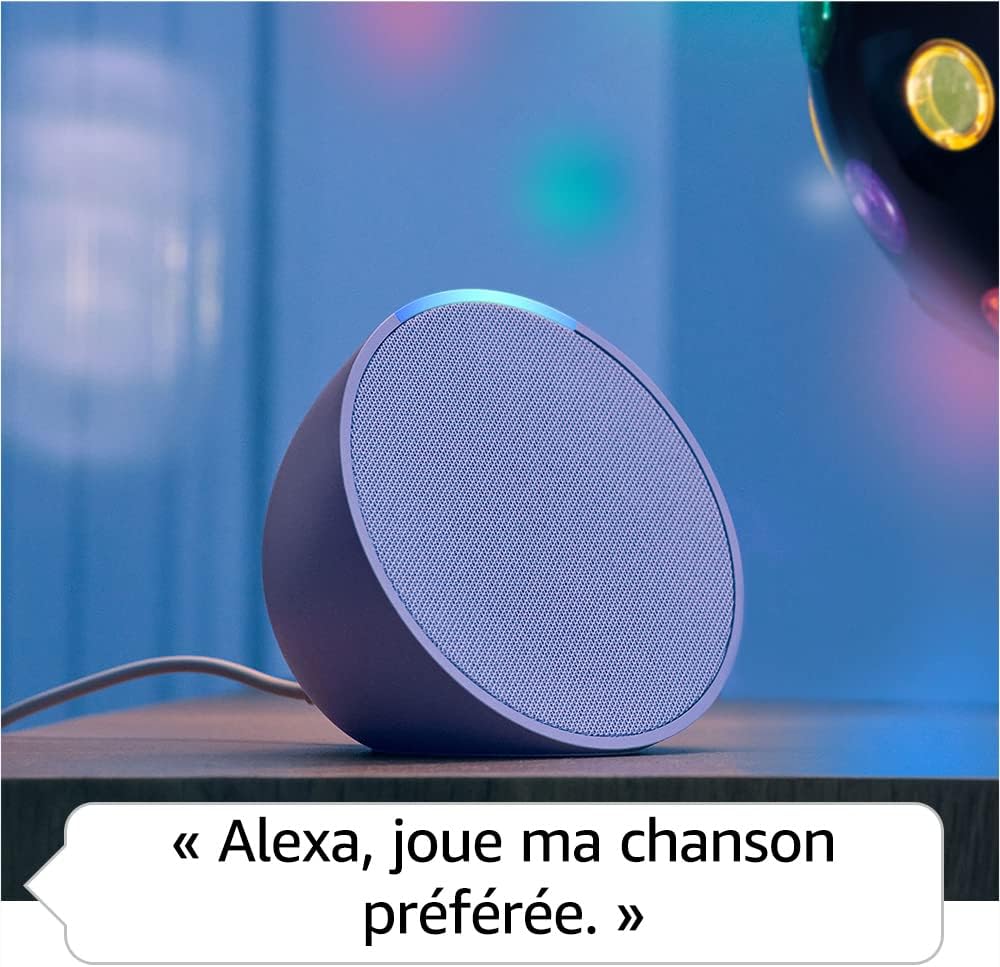 Echo Pop (Nouvelle génération) | Enceinte connectée Bluetooth et Wi-Fi compacte au son riche, avec Alexa | Blanc