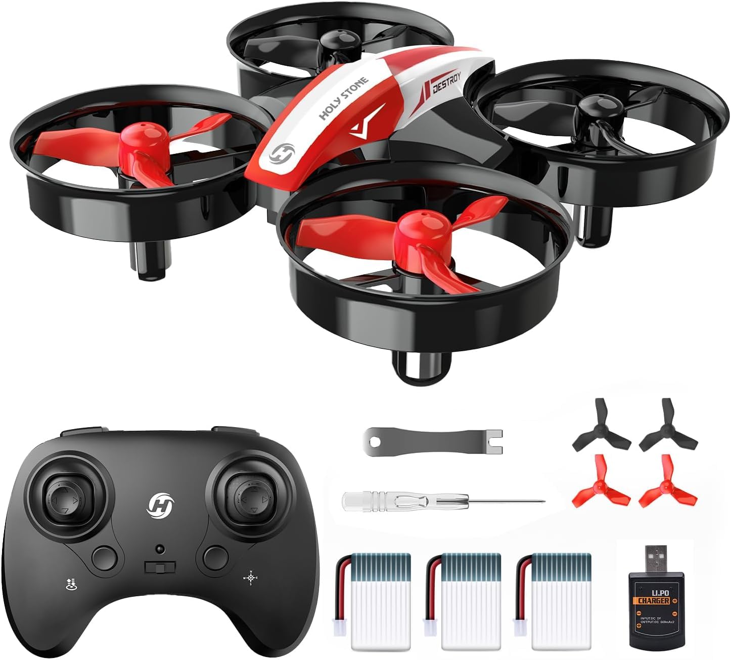 Holy Stone HS210 Mini Drone pour Enfants adultes, Jouet d'intérieur RC Quadcopter Plane pour Garçons Filles avec Auto Hover, 3D Flip, 3 piles et Mode sans tête, Jouet pour les tout-petits, Vert
