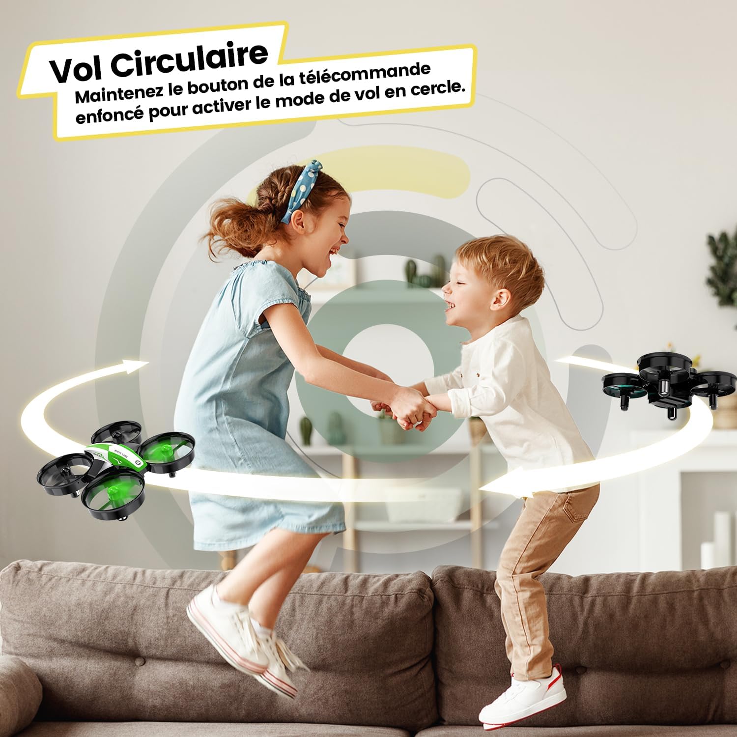 Holy Stone HS210 Mini Drone pour Enfants adultes, Jouet d'intérieur RC Quadcopter Plane pour Garçons Filles avec Auto Hover, 3D Flip, 3 piles et Mode sans tête, Jouet pour les tout-petits, Vert