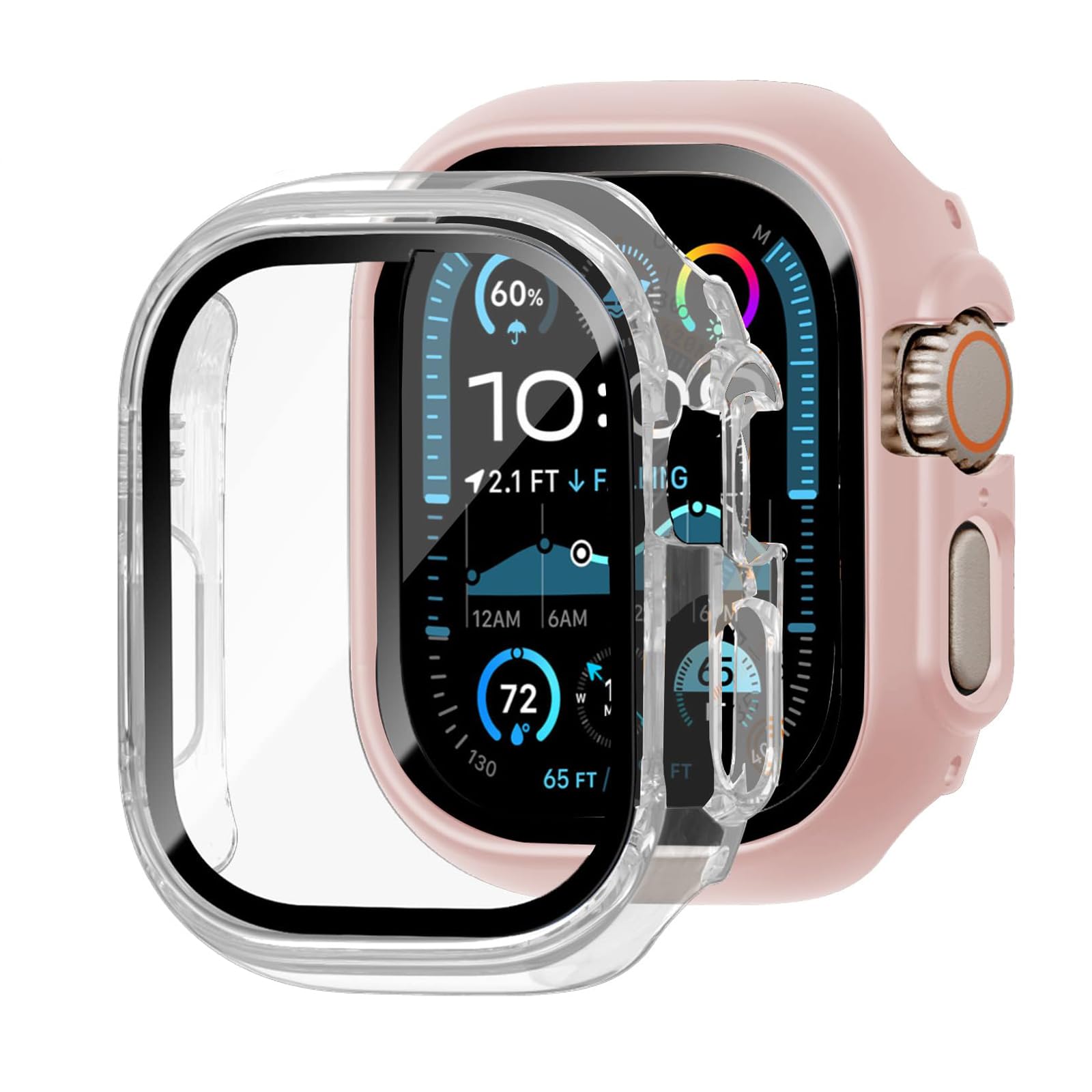 Coque de protection d'écran pour Apple Watch 44 mm, 40 mm, 46 mm, 42 mm, 41 mm, 45 mm, 42 mm, 38 mm, séries 11 10 9 8 7 6 5 4 3 SE/2ème génération, coque rigide en verre trempé + pare-chocs pour