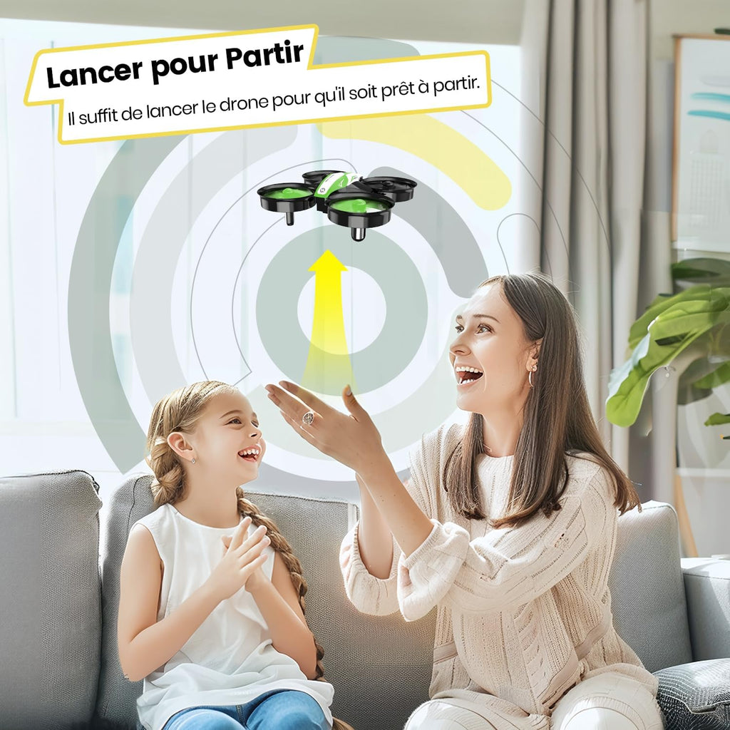 Holy Stone HS210 Mini Drone pour Enfants adultes, Jouet d'intérieur RC Quadcopter Plane pour Garçons Filles avec Auto Hover, 3D Flip, 3 piles et Mode sans tête, Jouet pour les tout-petits, Vert