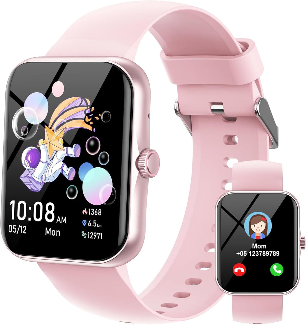 Fitness Tracker Montre Connectée Enfant, Smartwatch pour Garçon Fille 100+ Modes Sport Réveil Pedometer Moniteur Sommei, Jeux, 1,83" HD Smart Watch Intelligente pour Ados 5-16 Ans Cadeau, Rose