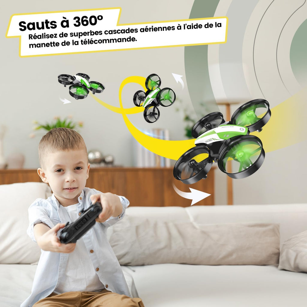 Holy Stone HS210 Mini Drone pour Enfants adultes, Jouet d'intérieur RC Quadcopter Plane pour Garçons Filles avec Auto Hover, 3D Flip, 3 piles et Mode sans tête, Jouet pour les tout-petits, Vert