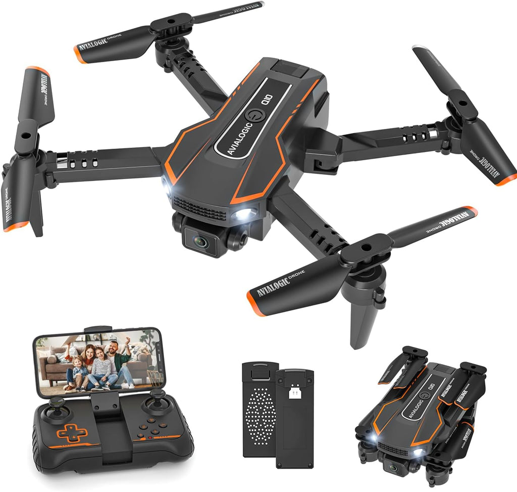 Drone pour Enfant avec Caméra 1080P HD, Drone Quadricoptère FPV Télécommandé, Mode sans Tête, Maintien d'Altitude, 360°Flips, Cadeau et Jouet pour Enfant ou Débutant -2 Batteries