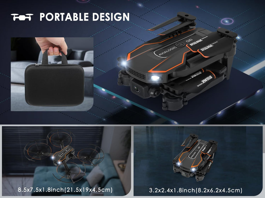 Drone pour Enfant avec Caméra 1080P HD, Drone Quadricoptère FPV Télécommandé, Mode sans Tête, Maintien d'Altitude, 360°Flips, Cadeau et Jouet pour Enfant ou Débutant -2 Batteries