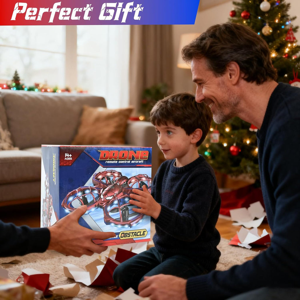 Mini Drone pour Enfants, 2.4 GHz avec Télécommande, Drone RC avec Lumière et Flip À 360°, Mode Sans Tête, Évitement D'obstacles, Spider RC Quadricoptère pour Enfants et Débutants