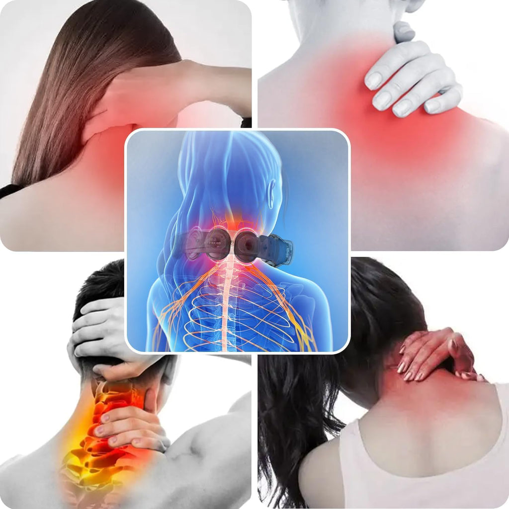 Masseur Cervical, 3 Niveau Chauffage à Température Constante Massage Cou Portable 4 Modes De Massage Par Impulsions 15 Niveaux D'Intensité Pour La Nuque Et Les épaules