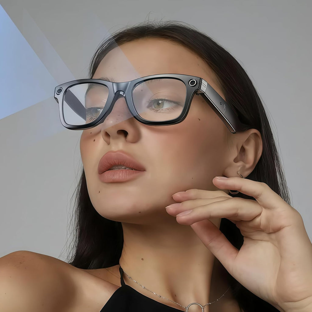 Korons Lunette Connectée-Smart Glasses avec Commande vocale et Reconnaissance Intelligente – Idéales pour Le Travail, Les Voyages et la découverte (Lunettes de Soleil)