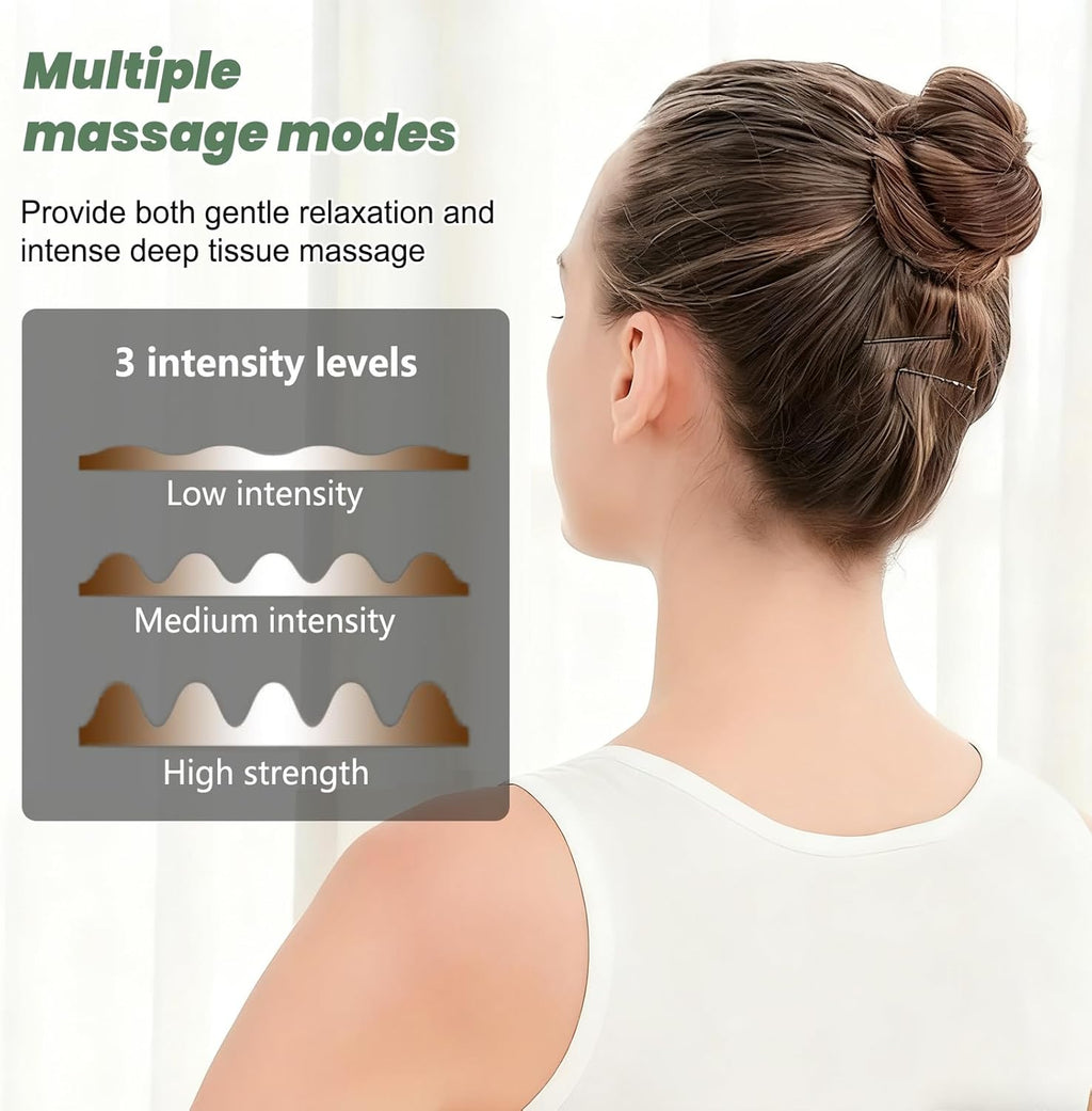 Masseur, Masseur de cou 4D, Chauffage du cou, Masseur d'épaules USB, 3 réglages de massage & 2 réglages de chaleur, pour la maison, le bureau, les voyages, détendre les muscles, soulager la fatigue