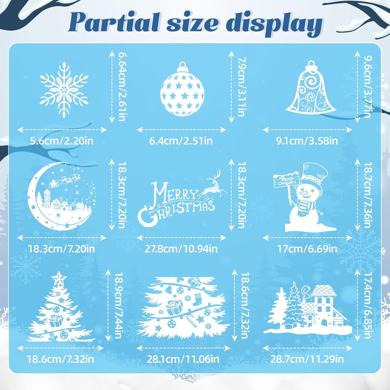 Stickers Noel Fenetre Réutilisable, 202 Autocollant Noel Fenetre Electrostatique Decoration Noel Fenetre, PVC Sapin Flocon de Neige Stickers Fenetre Noel pour Vitre Porte Deco Noel Fenetre Interieur