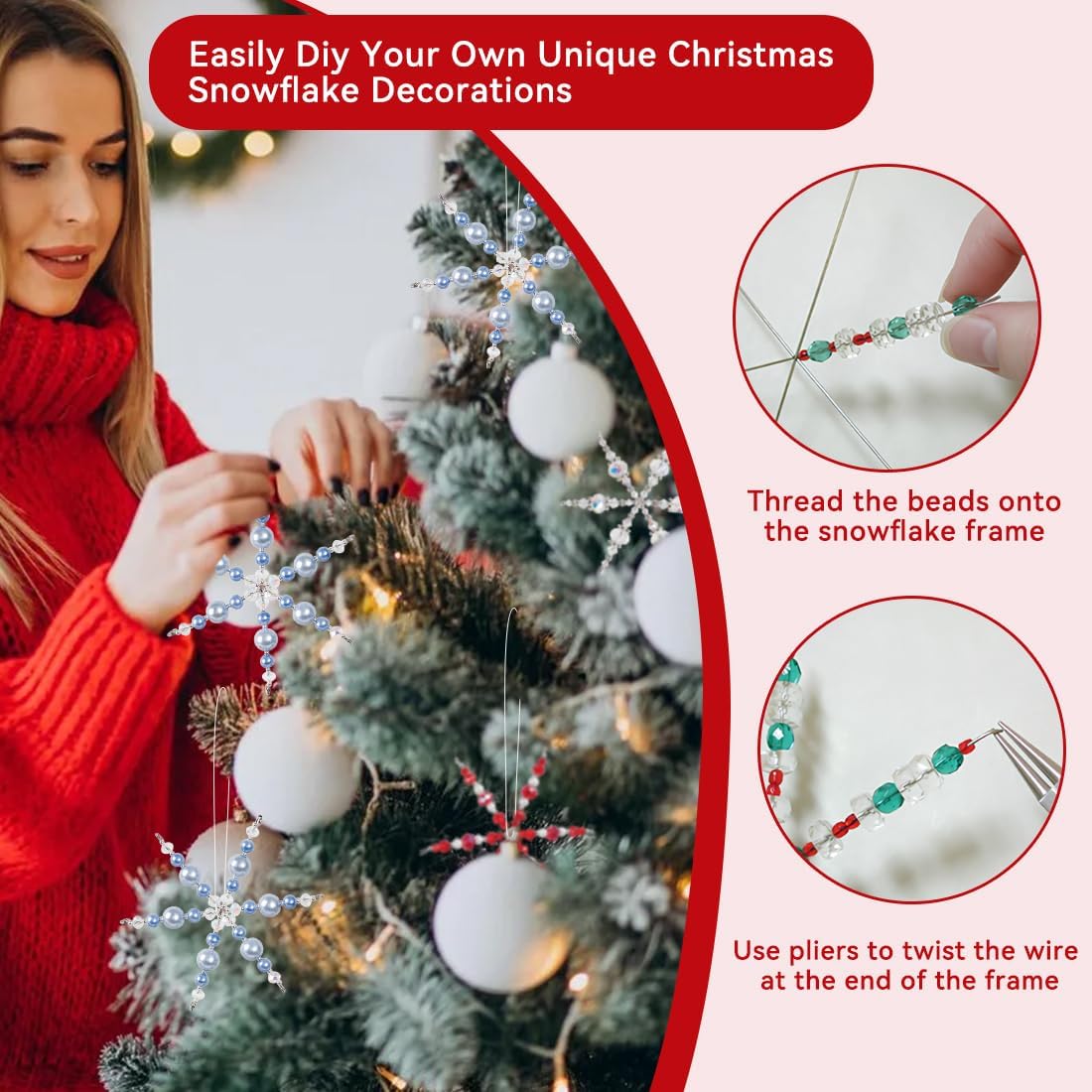 24 Pcs Fil de Flocon de Neige en Métal 3 Tailles, Étoile en Fil de Fer à 6 Branches, Flocon de Neige Noël à Fabriquer Personnalisé, Fil en Forme d'Étoiles DIY, pour Artisanat Décoration Sapin