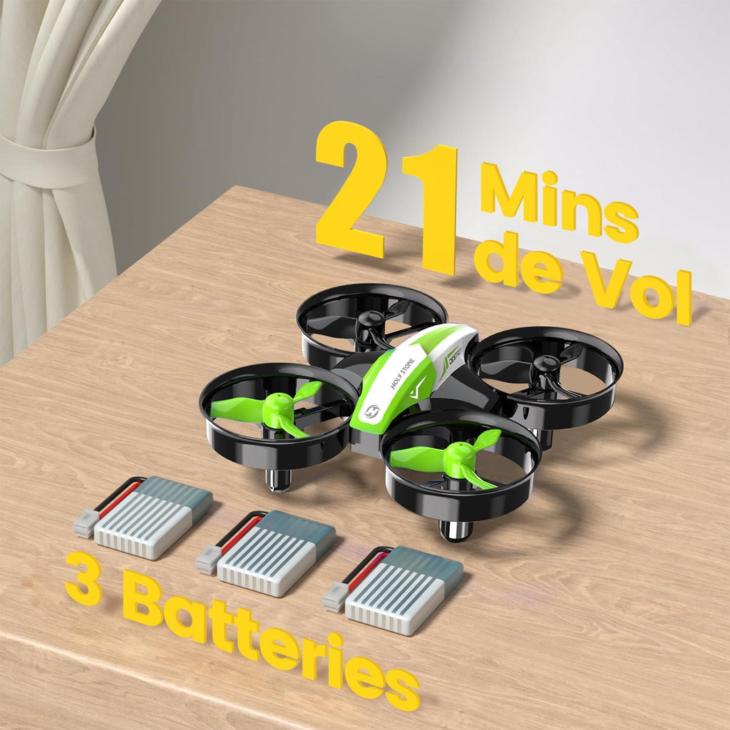 Holy Stone HS210 Mini Drone pour Enfants adultes, Jouet d'intérieur RC Quadcopter Plane pour Garçons Filles avec Auto Hover, 3D Flip, 3 piles et Mode sans tête, Jouet pour les tout-petits, Vert