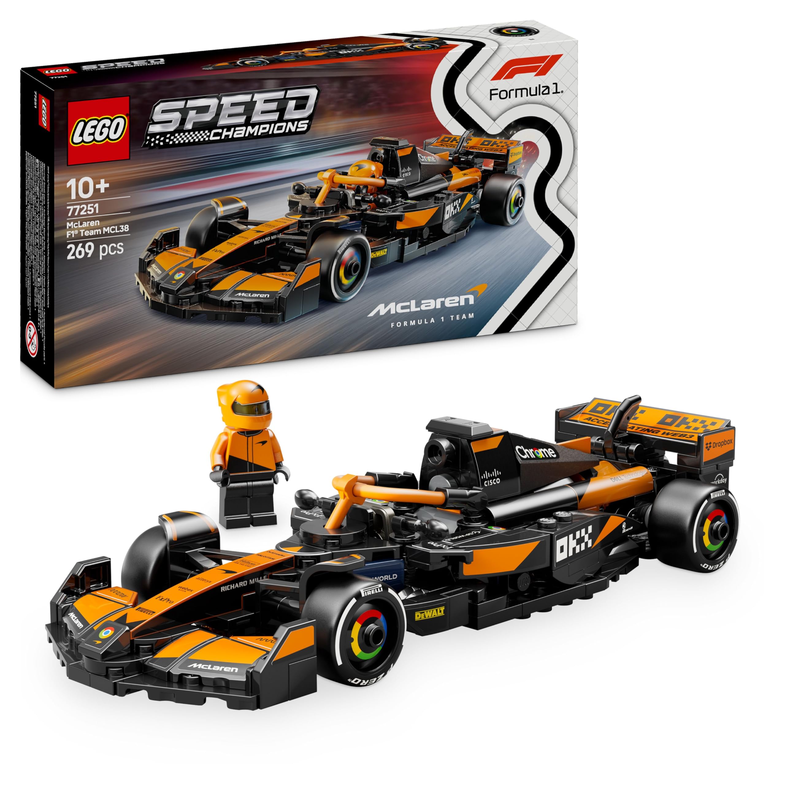 LEGO Speed Champions Voiture F1 Williams Racing FW46 - Jeu de Construction avec véhicule de Course - Minifigurine Collector de Pilote de Formule 1 - Maquette pour garçons et Filles dès 10 Ans 77249