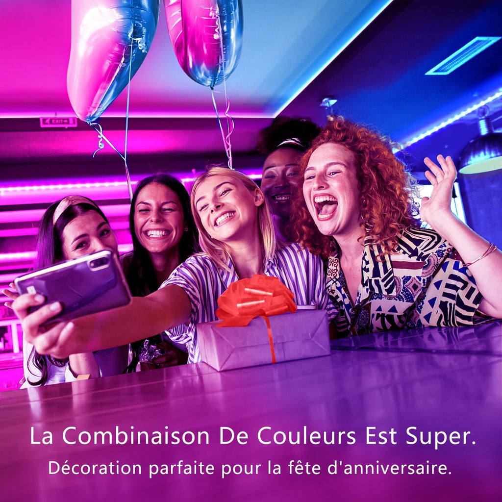 Keepsmile Ruban Led 30m (15mx2), Led Chambre Bluetooth, Bande Led Contrôlé par Télécommande APP, Guirlande Lumineuse Décoration Chambre Led Bureau