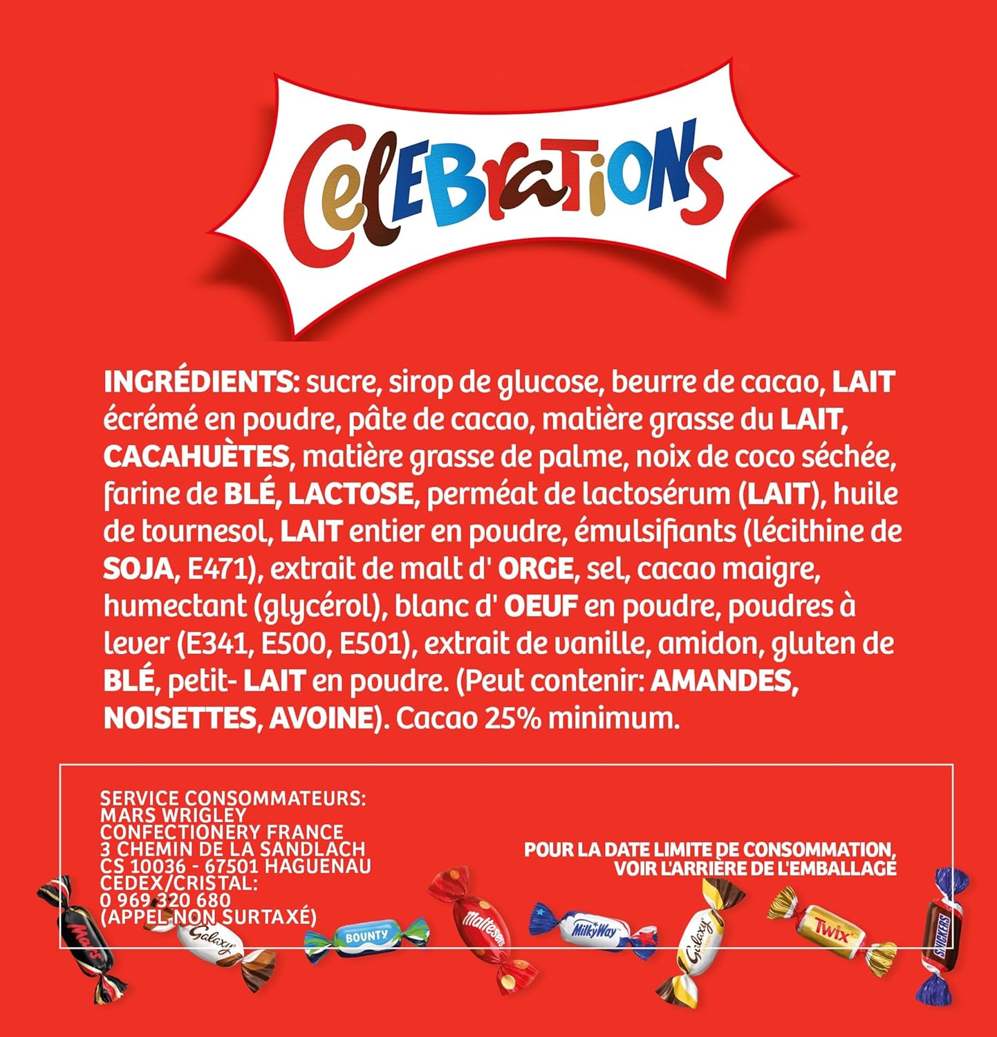 CELEBRATIONS - Coffret Chocolats Octogonale 186g - Assortiment de Mini Chocolats au Lait Individuels - Boîte Cadeau - Cadeau Idéal pour Noël - SNICKERS, TWIX, MARS, MALTESERS, BOUNTY et autres