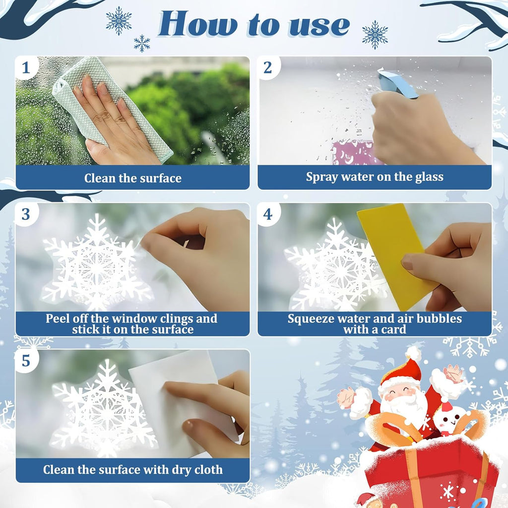 Stickers Noel Fenetre Réutilisable, 202 Autocollant Noel Fenetre Electrostatique Decoration Noel Fenetre, PVC Sapin Flocon de Neige Stickers Fenetre Noel pour Vitre Porte Deco Noel Fenetre Interieur