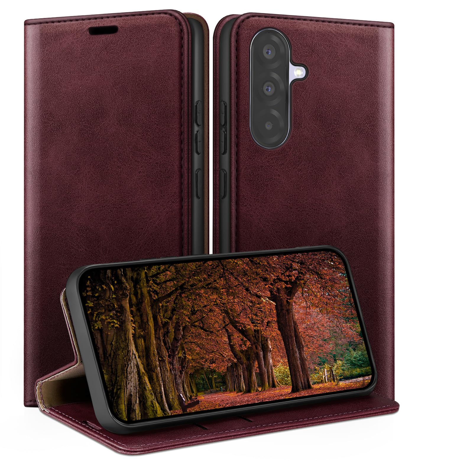 Coque pour Samsung Galaxy A56 avec RFID Blocage Etui à Rabat en Cuir de Premium,Fentes pour Cartes,Coques de Case,Cover à Rabat pour Samsung A56 Portefeuille Bleu Vert