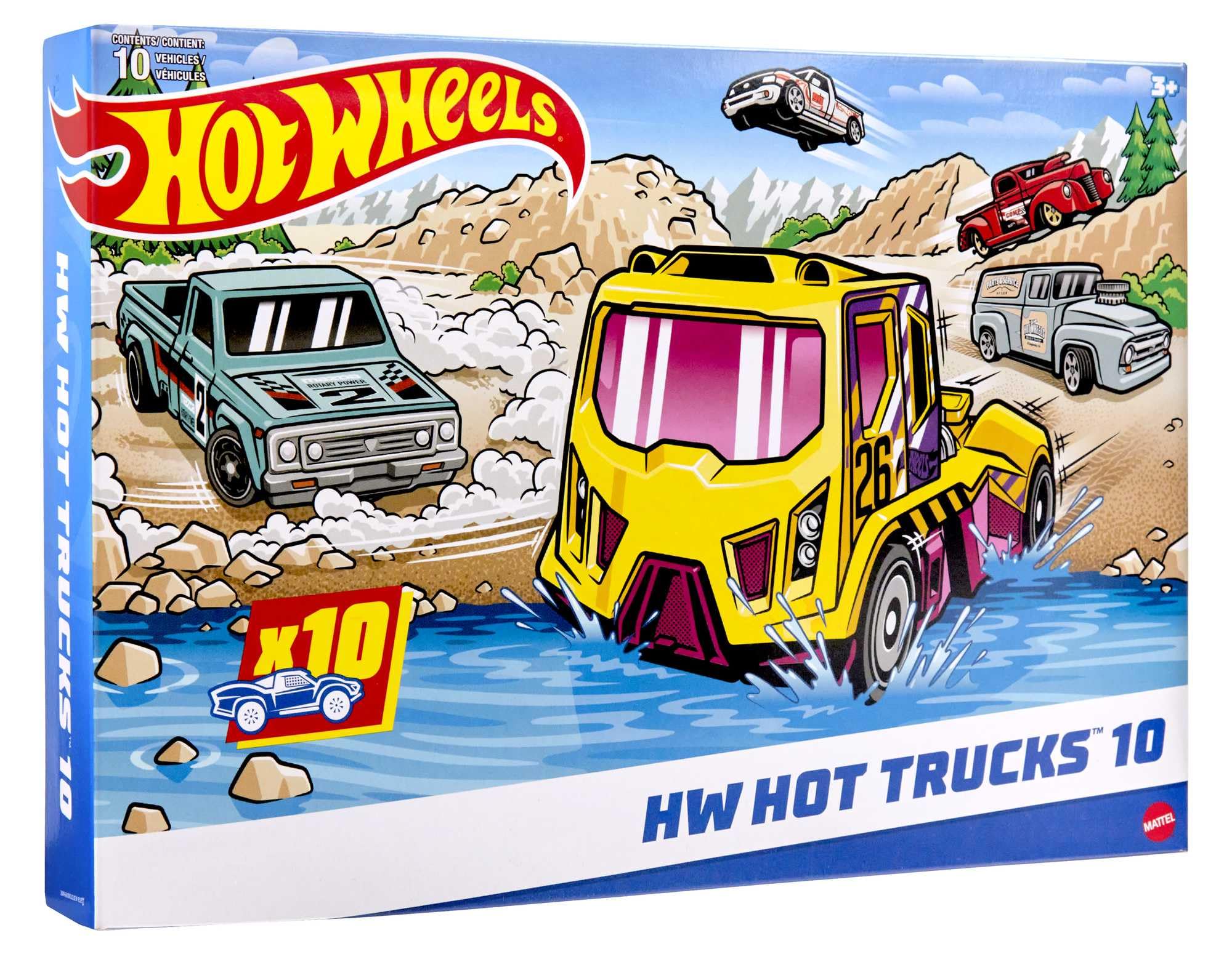 Hot Wheels Coffret De 10 Voitures (Modèle aléatoire), Véhicules Jouets À L'Échelle 1:64 avec Détails Et Décors Réalistes, Voitures De Collection, Jouet pour Enfant de 4 Ans et Plus, 54886