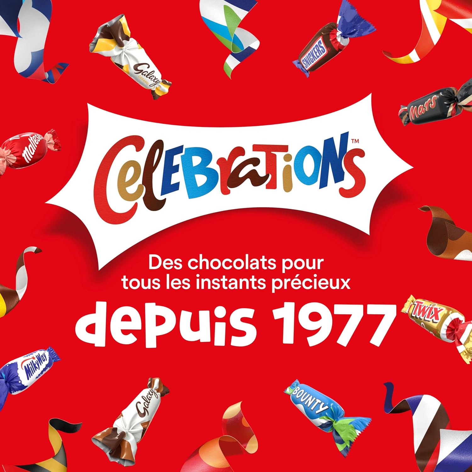CELEBRATIONS - Coffret Chocolats Octogonale 186g - Assortiment de Mini Chocolats au Lait Individuels - Boîte Cadeau - Cadeau Idéal pour Noël - SNICKERS, TWIX, MARS, MALTESERS, BOUNTY et autres