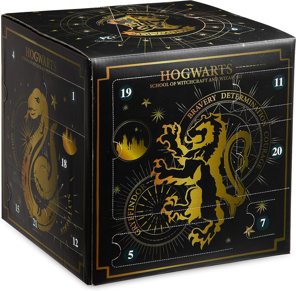 Harry Potter Calendrier de l'Avent 2025 Fille Ado Femme 24 Surprises Magiques, Papeterie Chaussettes Noel Accessoires, Compte à Rebours de Noël (Noir Cube)