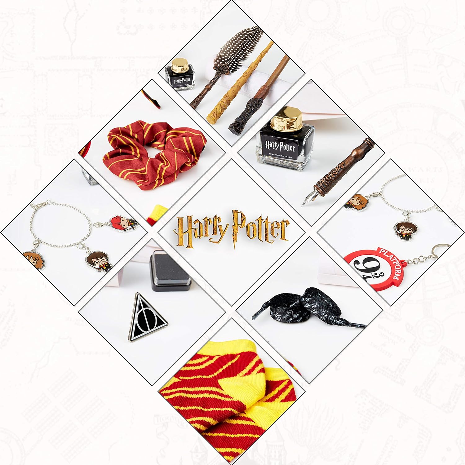 Harry Potter Calendrier de l'Avent 2025 Fille Ado Femme 24 Surprises Magiques, Papeterie Chaussettes Noel Accessoires, Compte à Rebours de Noël (Noir Cube)