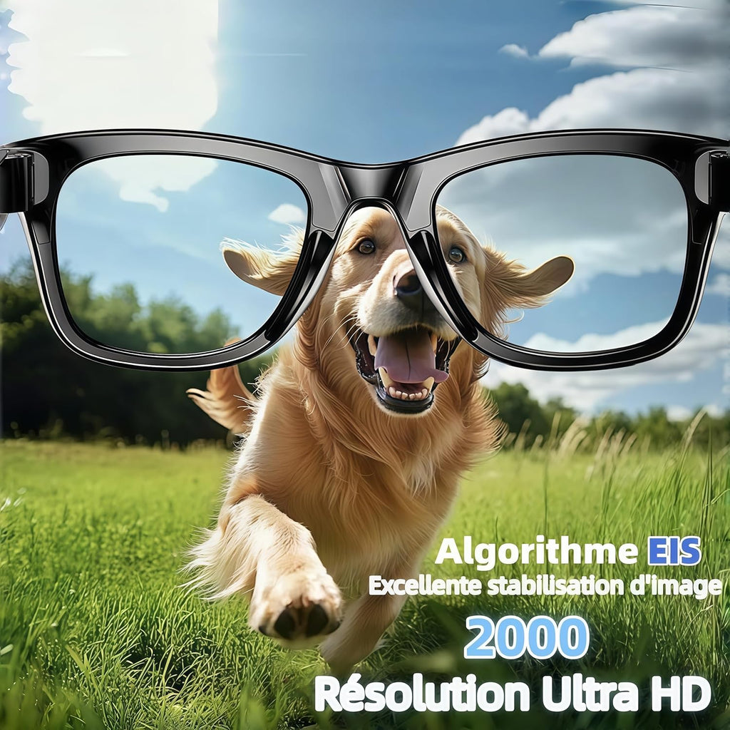 Korons Lunette Connectée-Smart Glasses avec Commande vocale et Reconnaissance Intelligente – Idéales pour Le Travail, Les Voyages et la découverte (Lunettes de Soleil)