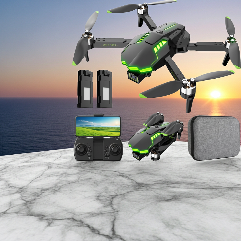 Drone avec Caméra 1080P pour Enfants et Adultes RC Quadricoptère avec Moteur Sans Balais 30mins Longue Durée Vol, Jouets Cadeaux pour Garçons Anniversaire (Green)