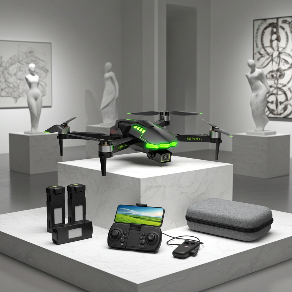 Drone avec Caméra 1080P pour Enfants et Adultes RC Quadricoptère avec Moteur Sans Balais 30mins Longue Durée Vol, Jouets Cadeaux pour Garçons Anniversaire (Green)